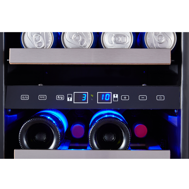 15-in W 13-Bottle and 48 Can Capacity Stainless Steel Dual Zone Cooling Built-In/freestanding Wine Cooler