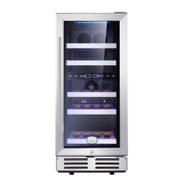 15-in W 13-Bottle and 48 Can Capacity Stainless Steel Dual Zone Cooling Built-In/freestanding Wine Cooler