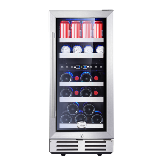 15-in W 13-Bottle and 48 Can Capacity Stainless Steel Dual Zone Cooling Built-In/freestanding Wine Cooler