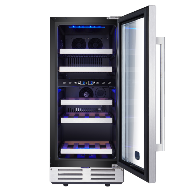15-in W 13-Bottle and 48 Can Capacity Stainless Steel Dual Zone Cooling Built-In/freestanding Wine Cooler
