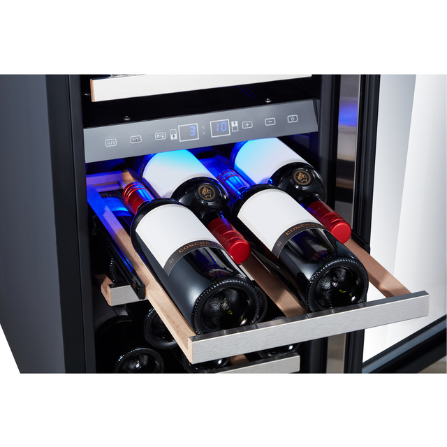 15-in W 13-Bottle and 48 Can Capacity Stainless Steel Dual Zone Cooling Built-In/freestanding Wine Cooler