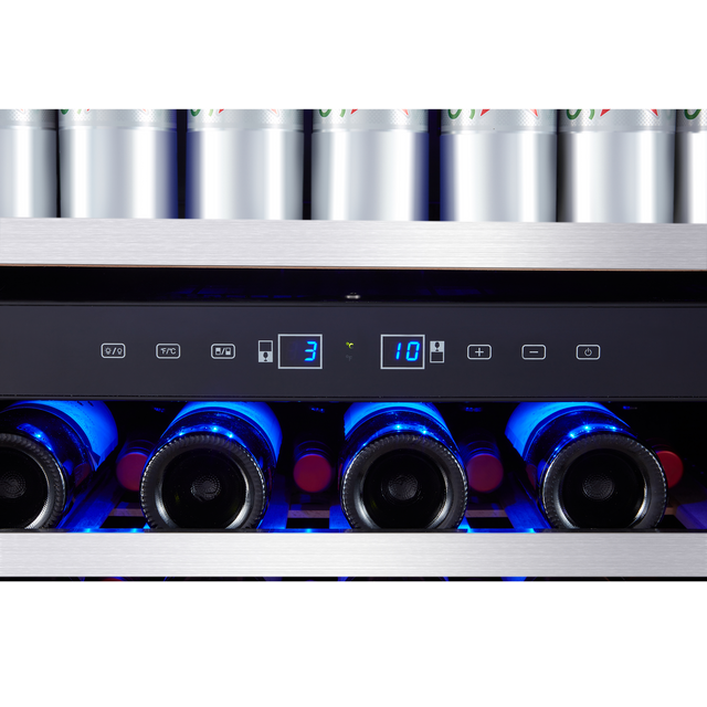 23.4-in W 46-Bottle Capacity Stainless Steel Dual Zone Cooling Built-In/freestanding Wine Cooler