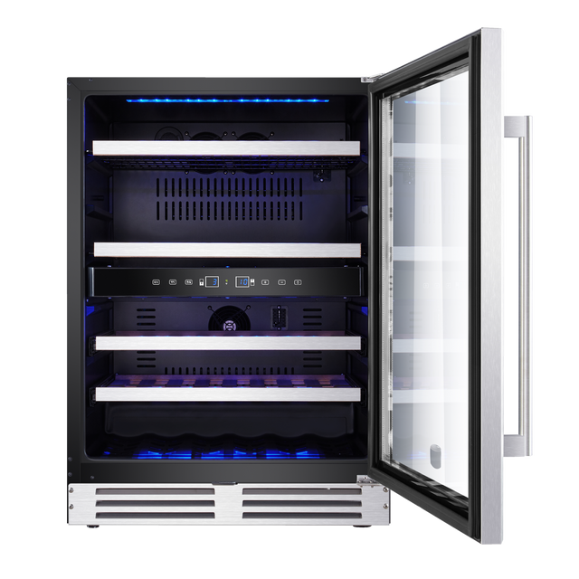 23.4-in W 46-Bottle Capacity Stainless Steel Dual Zone Cooling Built-In/freestanding Wine Cooler