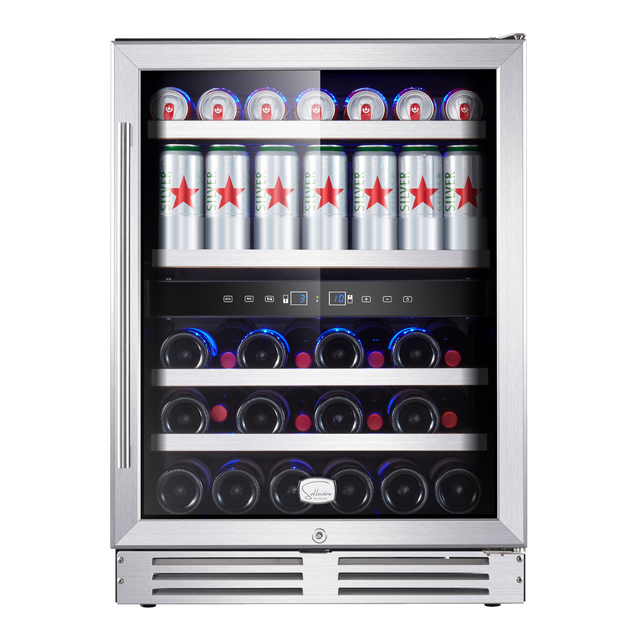 23.4-in W 46-Bottle Capacity Stainless Steel Dual Zone Cooling Built-In/freestanding Wine Cooler