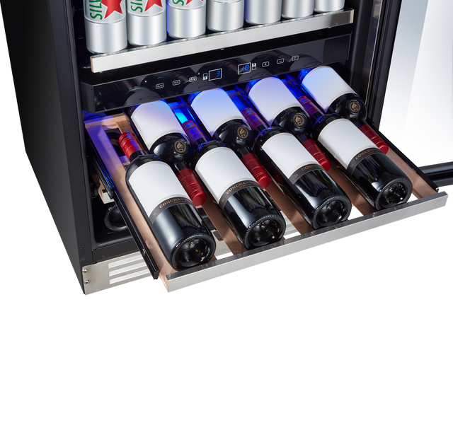 23.4-in W 46-Bottle Capacity Stainless Steel Dual Zone Cooling Built-In/freestanding Wine Cooler