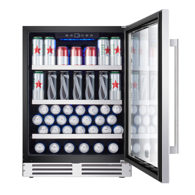 23.4-in W 175-Can Capacity Stainless Steel Dual Zone Cooling Built-In/freestanding Wine Cooler