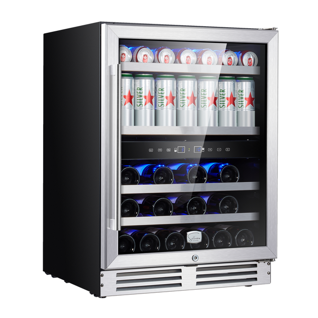 23.4-in W 46-Bottle Capacity Stainless Steel Dual Zone Cooling Built-In/freestanding Wine Cooler