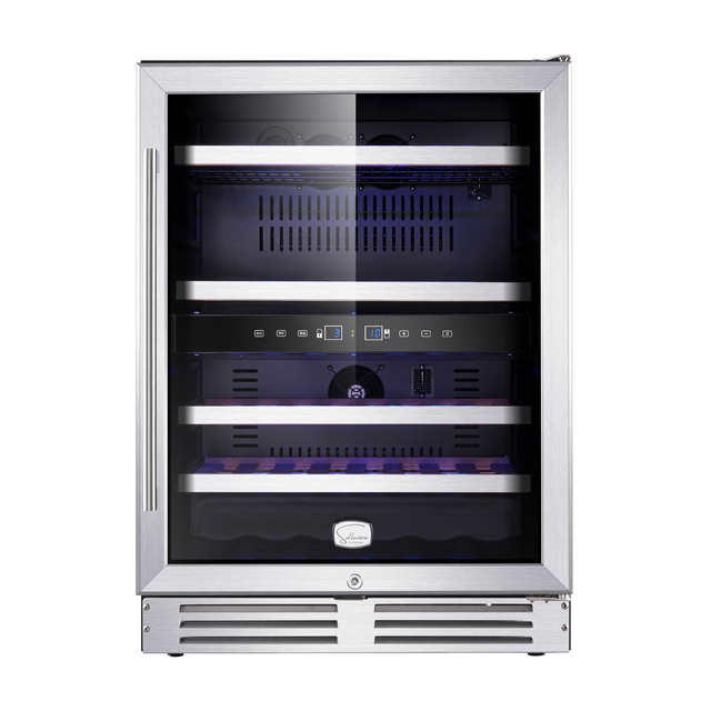 23.4-in W 46-Bottle Capacity Stainless Steel Dual Zone Cooling Built-In/freestanding Wine Cooler