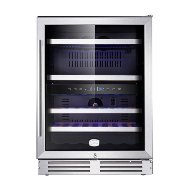 TCL 23.4-in W 20-Bottle Capacity Stainless Steel Dual Zone Cooling  Built-In/Freestanding Wine Cooler