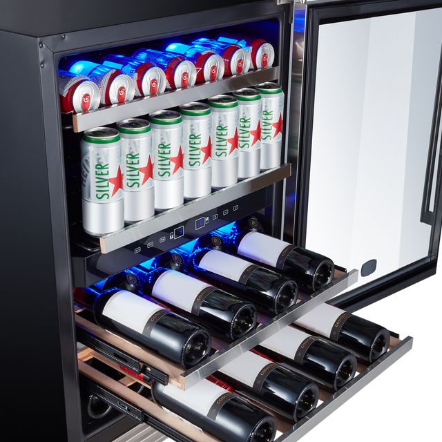 23.4-in W 46-Bottle Capacity Stainless Steel Dual Zone Cooling Built-In/freestanding Wine Cooler